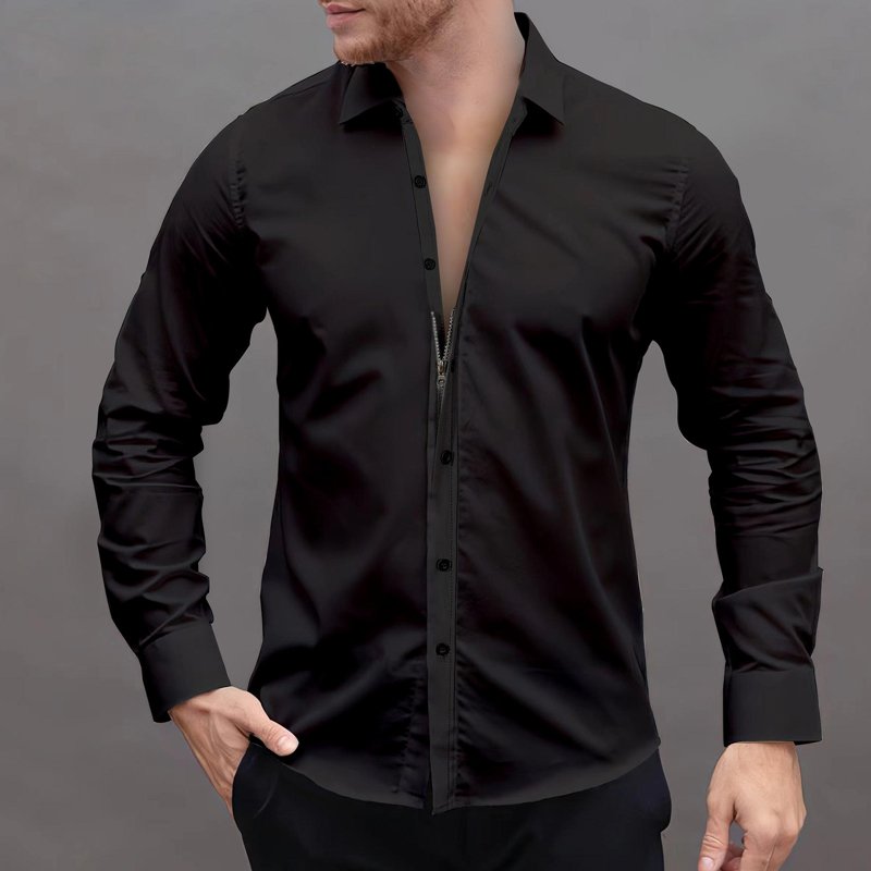 Men’s Dress Shirt with Zipper