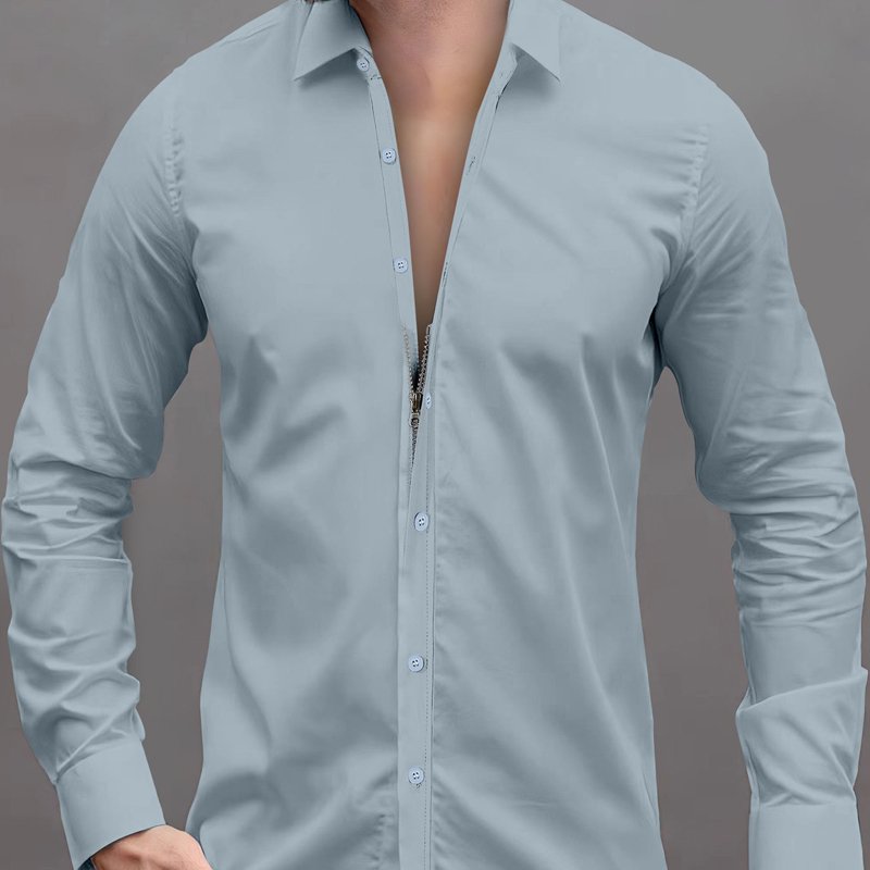 zipper button up shirt