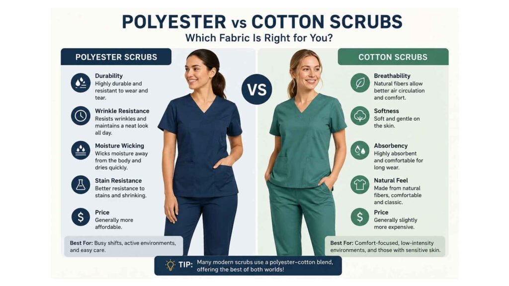 Polyester vs Cotton Scrubs