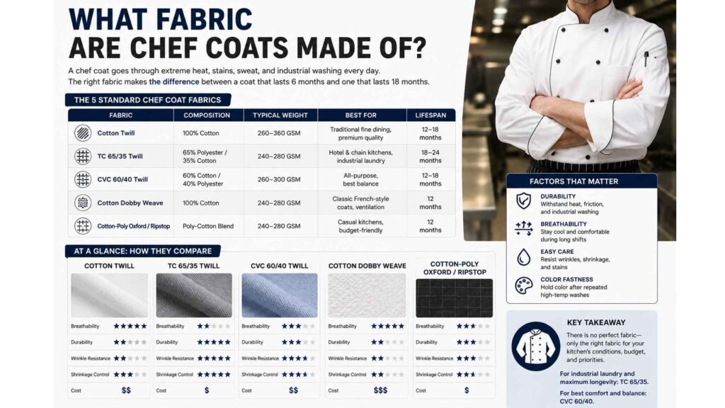 what fabric are chef coats made of