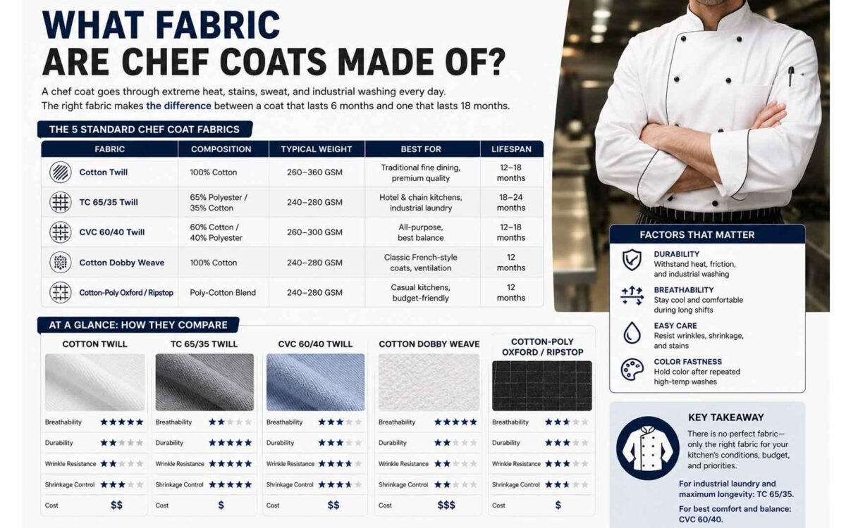 What Fabric Are Chef Coats Made Of? A Complete Guide to Chef Coat Materials