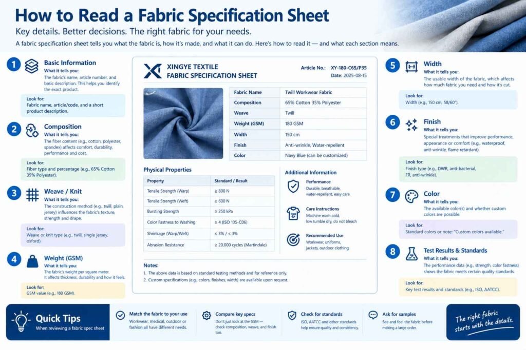 How to Read a Fabric Specification Sheet
